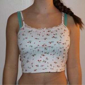 Floral White Crop Top